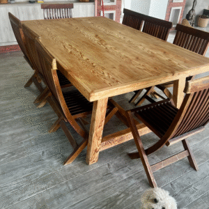 Mesa de comedor de pino Oregon americano - wash